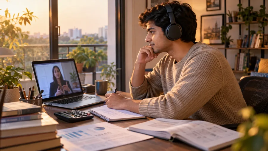 Banking preparation in an Indian learning setting