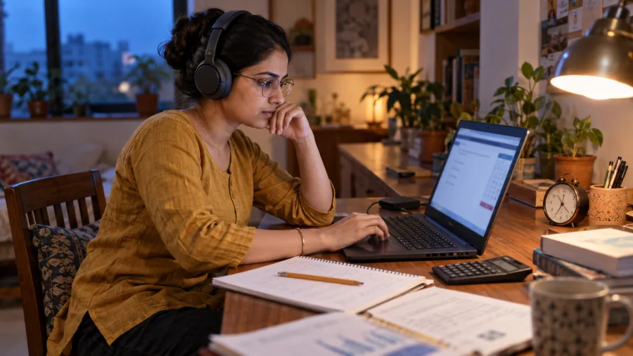 Banking preparation in an Indian learning setting